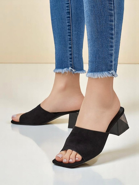 Royalfashion Damskie klapki na ozdobnym obcasie Vollatie