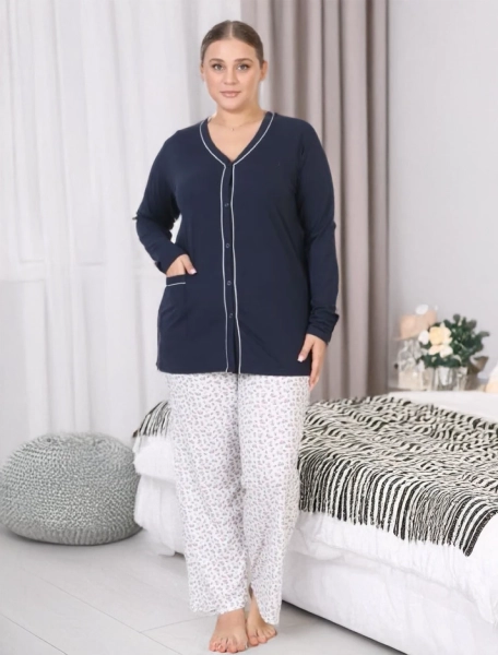 Royalfashion Bawełniana damska 2-częściowa piżama PLUS SIZE