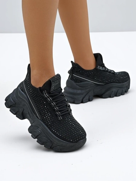 Royalfashion Sportowe sneakersy damskie z cyrkoniami Blysco