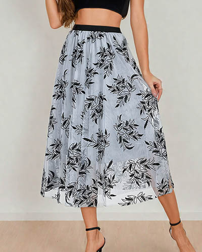 Royalfashion Damska dwuwarstwowa spódnica midi