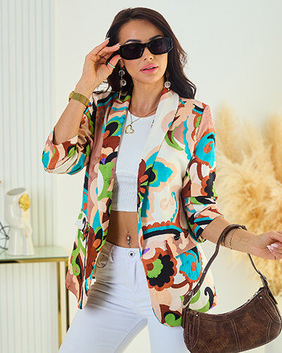 Royalfashion Wzorzysta marynarka damska