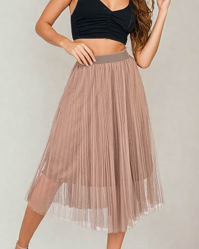 Royalfashion Damska dwuwarstwowa spódnica midi