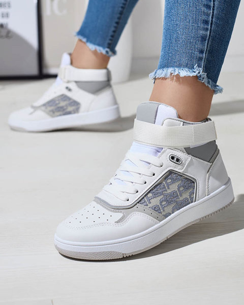Royalfashion Białe damskie wysokie sneakersy sportowe Xosa
