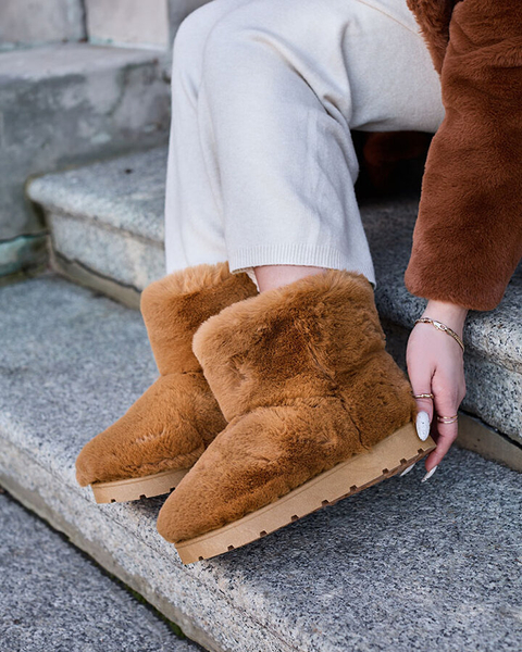 Royalfashion Damskie buty a'la śniegowce w kolorze camelowym Ottola