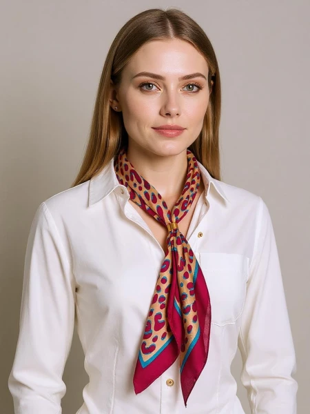 Apollonia Bordowy Szalik Damski z Modnym Wzorem – 100% Poliester Eleganza