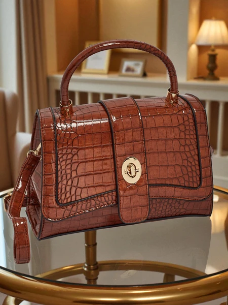 Lakierowana Mała damska torebka z eko skóry Lunaya