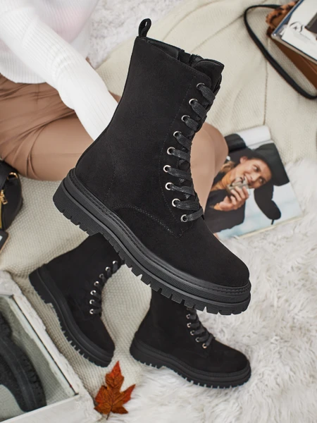 Damskie botki eko zamszowe typu workery Molistea