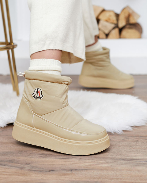 Royalfashion Wsuwane śniegowce damskie w jasnobrązowym kolorze Ademra