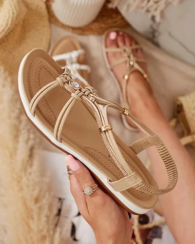 Royalfashion Damskie sandały z cyrkoniami Solin