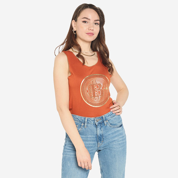 Royalfashion Damski top w kolorze camelowym