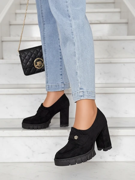 Eleganckie Czarne Buty Anitka z Ekoskóry