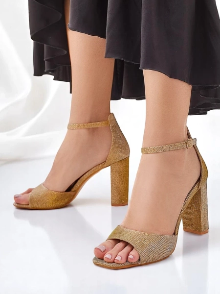 Royalfashion Brokatowe damskie sandały Roka