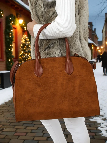 Torebka damska shopper eko zamszowa Dorelle