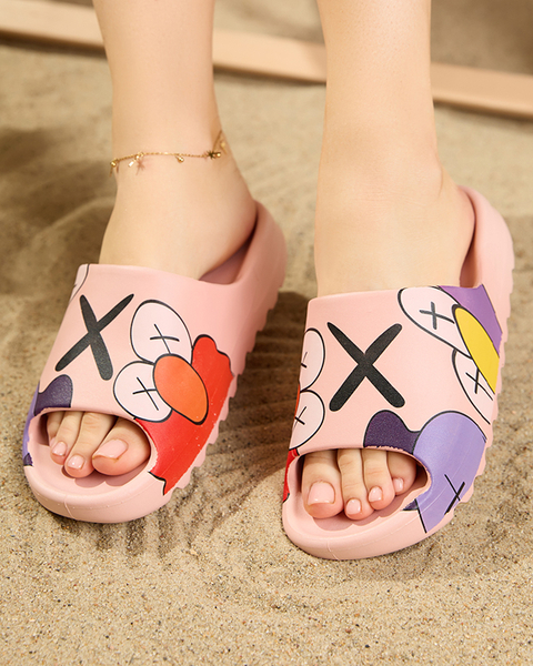 Royalfashion Różowe damskie klapki Elmino