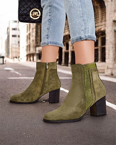 Royalfashion Damskie botki na słupku Venotto