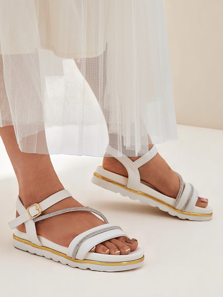 Royalfashion Damskie sandały na koturnie z cyrkoniami Magnol