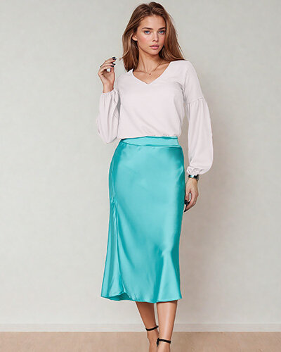 Royalfashion Жіноча спідниця міді a'la атлас