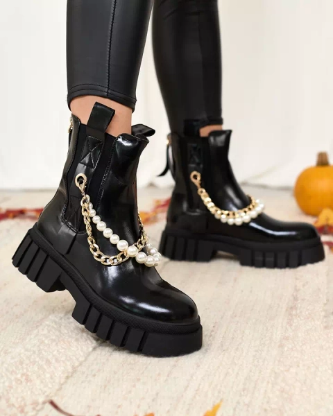 Royalfashion Czarne botki damskie Zifosca