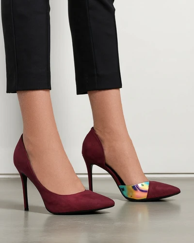 Royalfashion Czółenka damskie z kokardką z holograficzną wstawką Dremtru