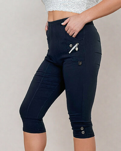 Royalfashion Spodnie damskie materiałowe 7/8 PLUS SIZE