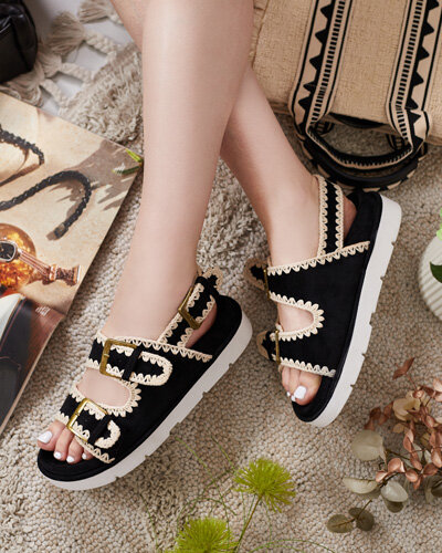 Royalfashion Damskie sandały eko zamszowe Lunnay