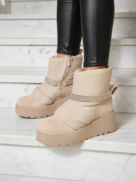 Royalfashion Śniegowce damskie na koturnie Renosi