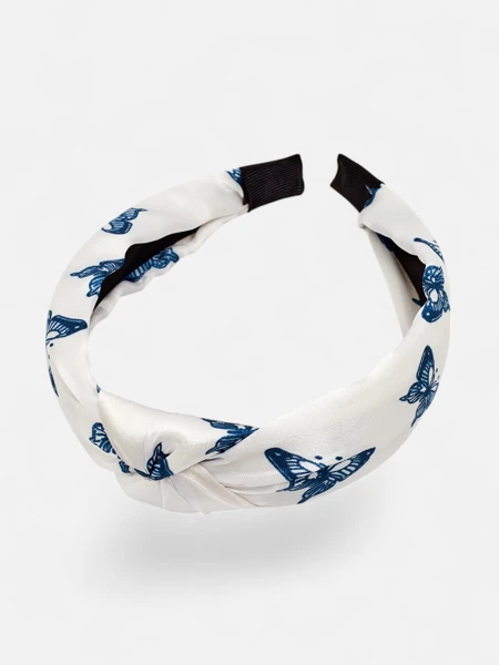 Royalfashion Opaska do włosów w kratkę z motylami Butterfly Weave