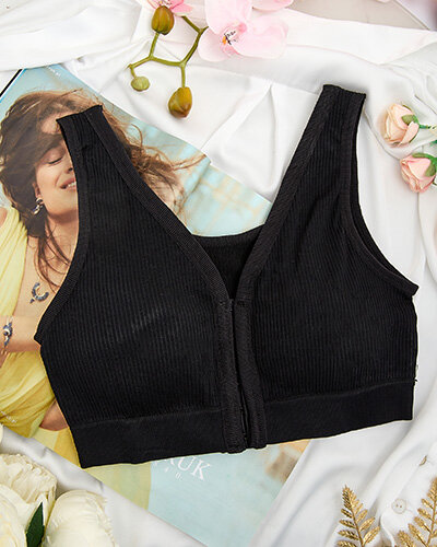 Royalfashion Damski biustonosz sportowy prążkowany