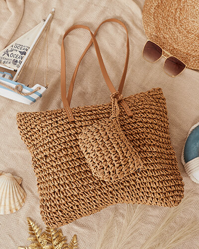 Royalfashion Duża słomiana torebka damska