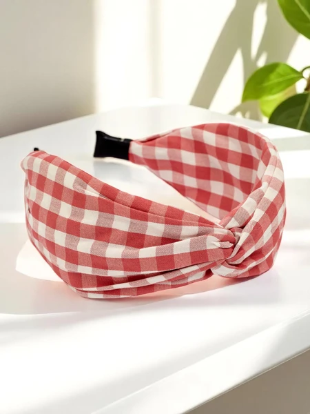 Royalfashion Opaska do włosów w kratkę Claras