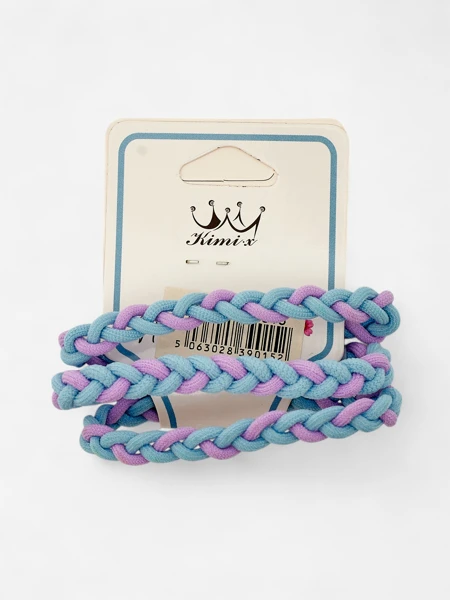 Royalfashion Zestaw plecionych kolorowych gumek do włosów 3pak