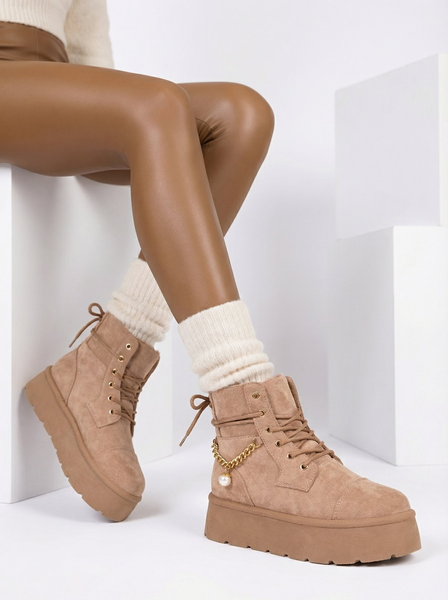 Royalfashion Botki damskie sznurowane Woruces