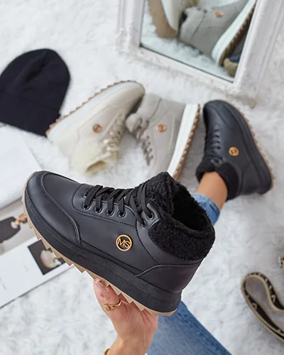 Royalfashion Ocieplane sneakersy damskie z futerkiem Frozit