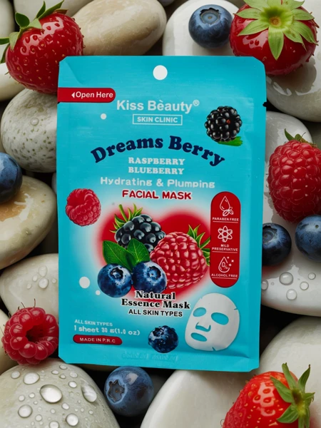 Maseczka do twarzy w płachcie Owoce Leśne- nawilża i odżywia skórę