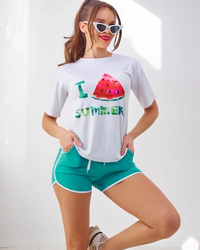 Royalfashion Damski komplet sportowy z t-shirtem i krótkimi spodenkami Watermelon