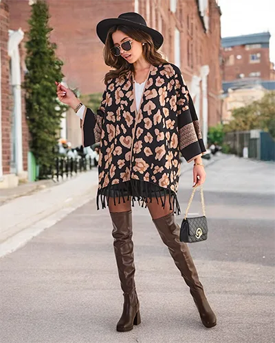 Royalfashion Damskie ponczo z printem