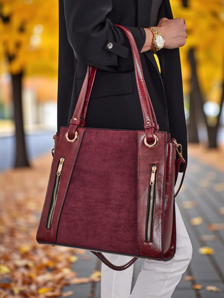 Torebka damska shopper eko skórzana Silent Raven