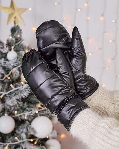 Жіночі чорні рукавички Royalfashion