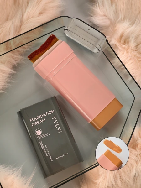 TVLV Podkład do twarzy matujący w sztyfcie z wbudowanym pędzlem Warm Beige