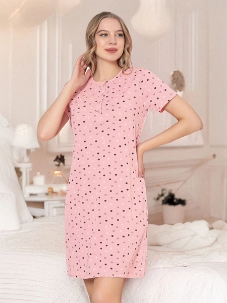 Royalfashion Жіноча нічна сорочка в горошок