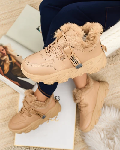 Royalfashion Sportowe sneakersy damskie z futerkiem Nonuas