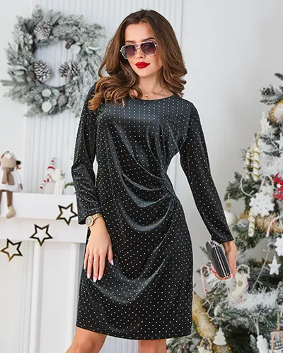 Royalfashion Sukienka damska z marszczeniem