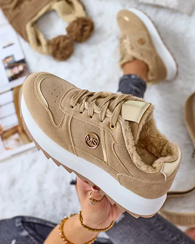 Royalfashion Ocieplane sneakersy damskie z futerkiem Boris