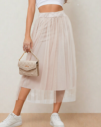 Royalfashion Damska dwuwarstwowa spódnica midi