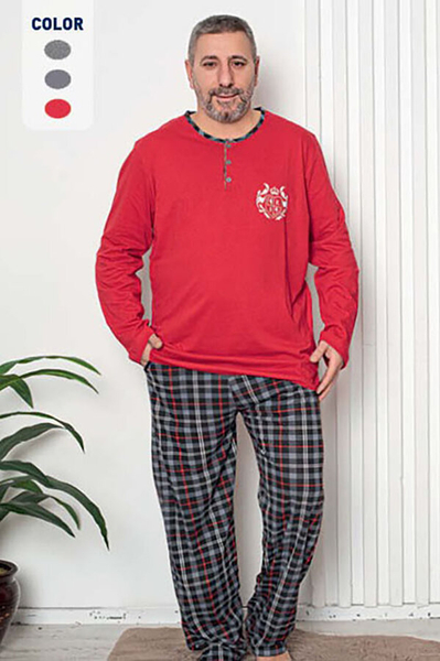 Royalfashion Piżama męska w kolorze czerwonym