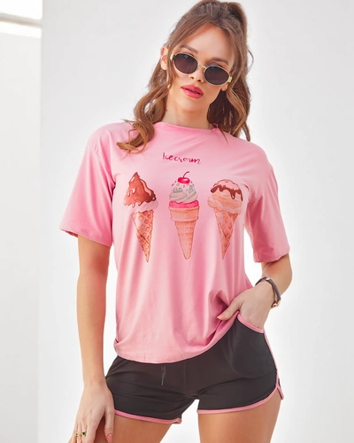 Royalfashion Damski komplet sportowy z t-shirtem i krótkimi spodenkami Ice Cream