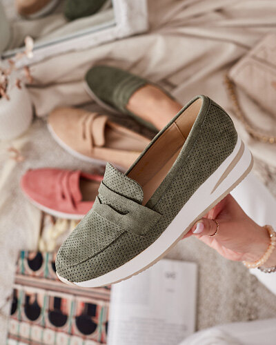 Royalfashion Mokasyny damskie na niskim koturnie Sirn