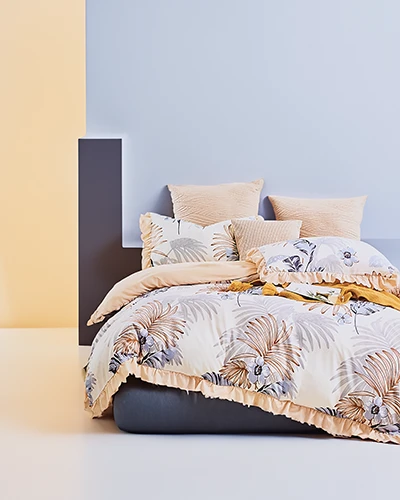 Royalfashion Wzorzysta pościel z falbanką 160x200 komplet 3 CZĘŚCI