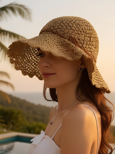 Royalfashion Damski kapelusz słomiany Whisper Bow