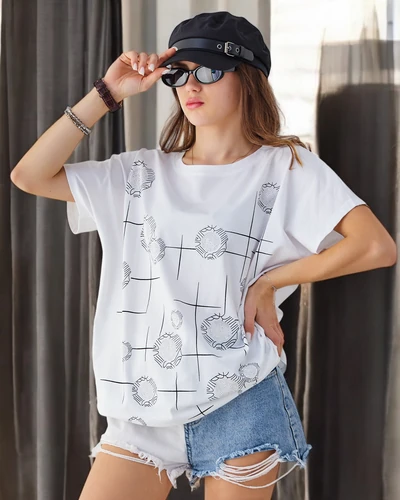 Royalfashion Bawełniany damski t-shirt z printem